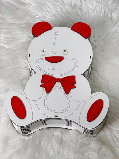 Wooden Teddy Bear Gift Box