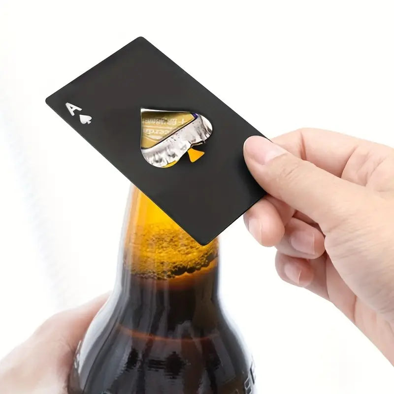 Spade Slice Card Corkscrew Bottle Opener