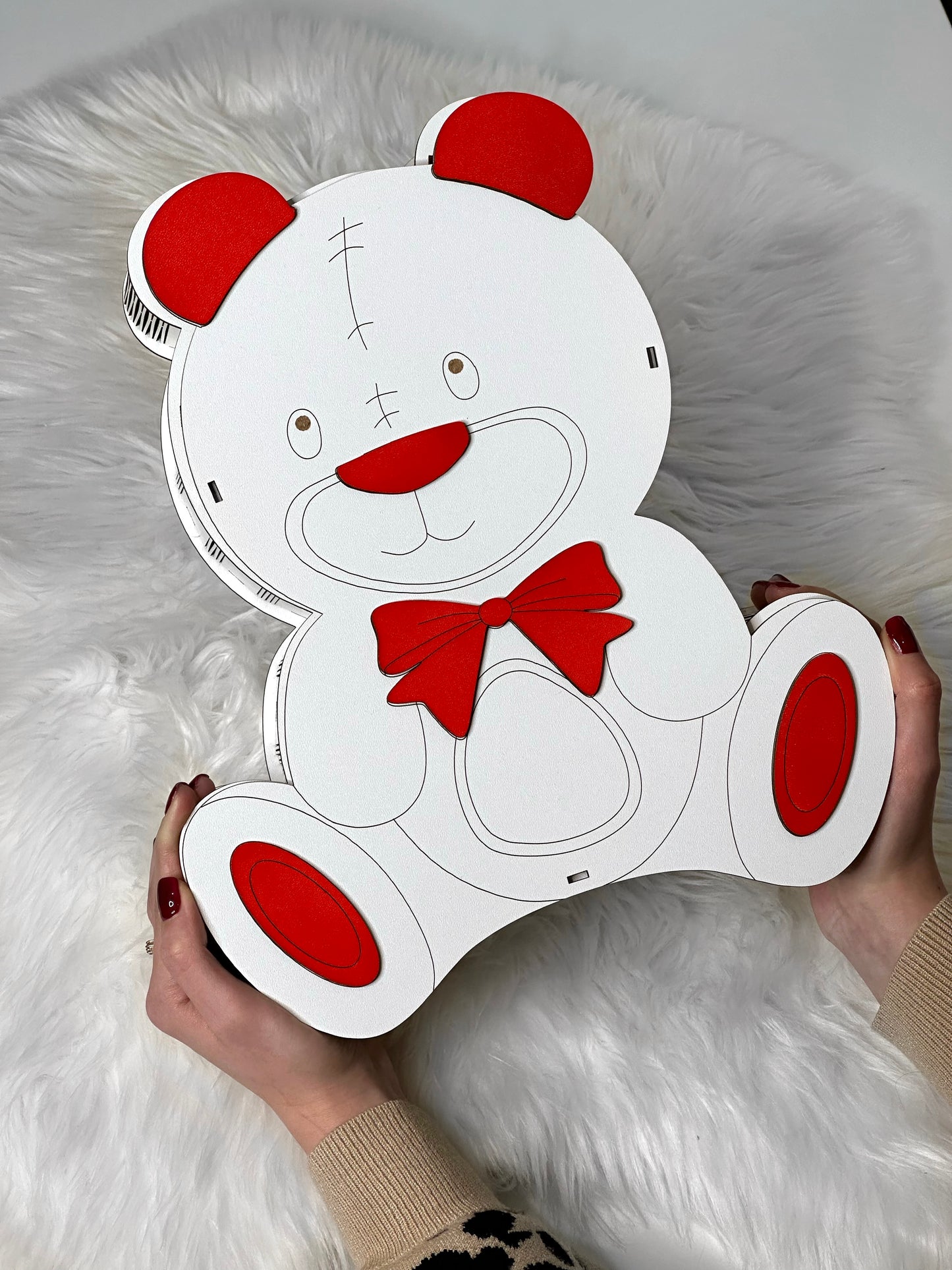 Wooden Teddy Bear Gift Box